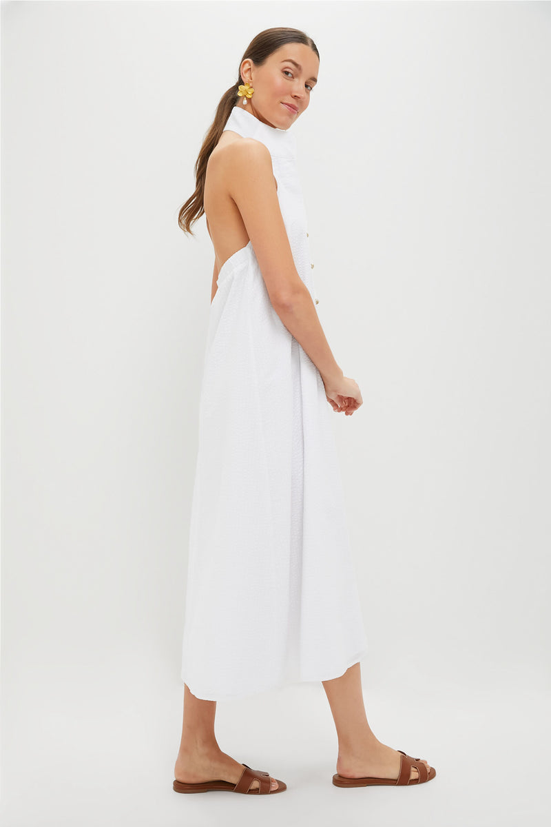 White Seersucker Jagger Dress