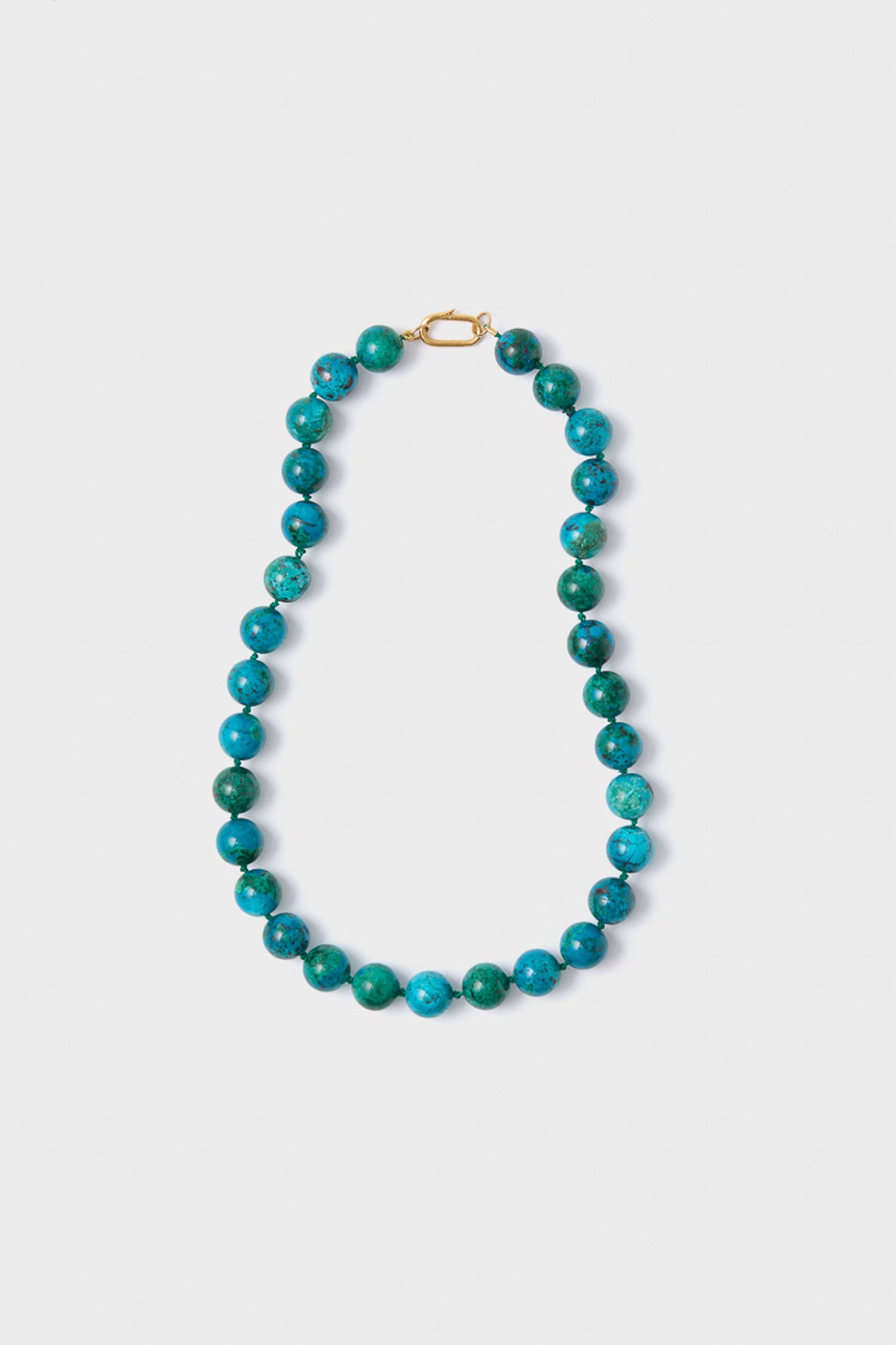 Exclusive Jumbo Chrysocolla Knotted Gemstone Necklace