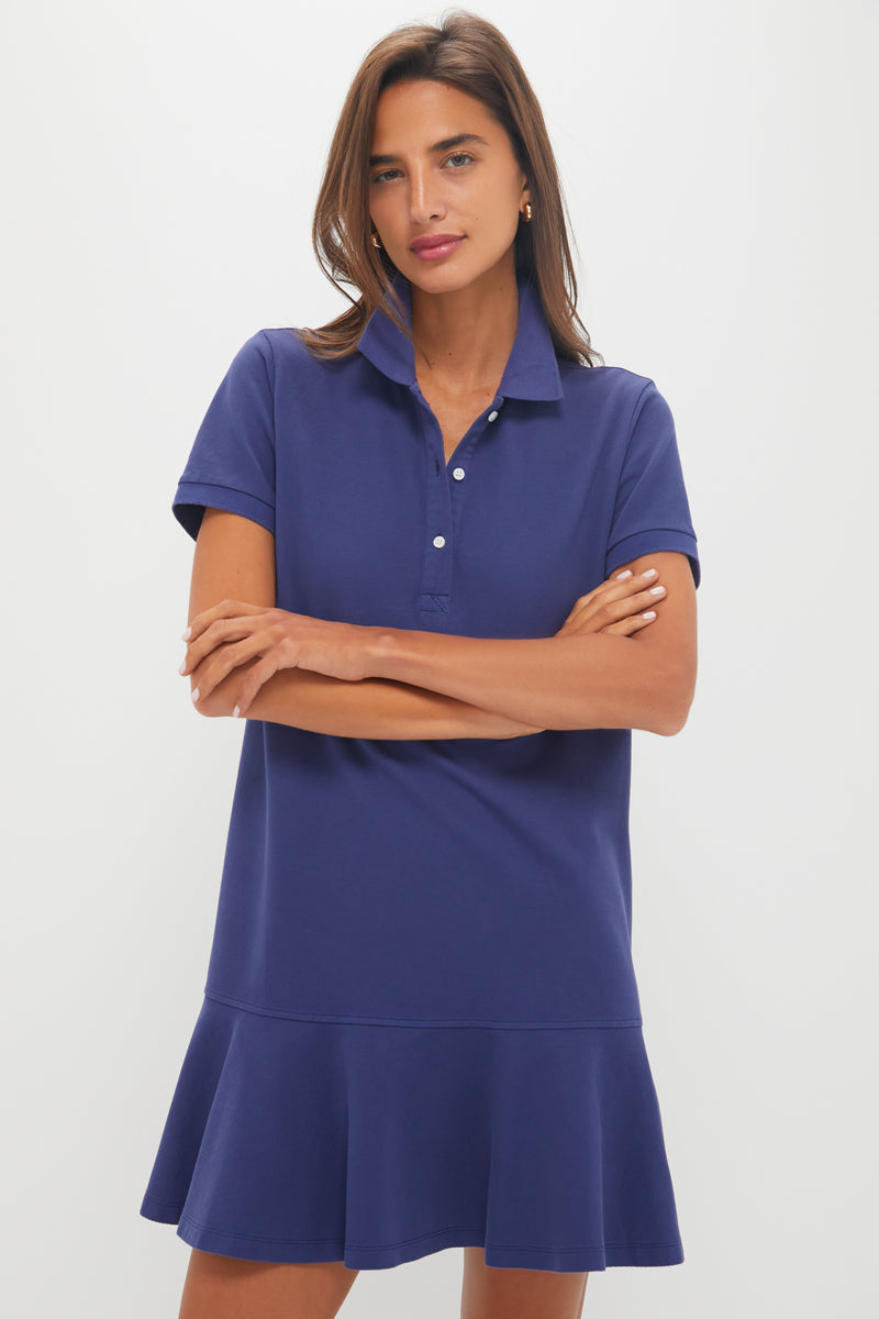 Navy Pique May Polo Dress