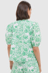 Mint Green Vine Floral Florence Blouse