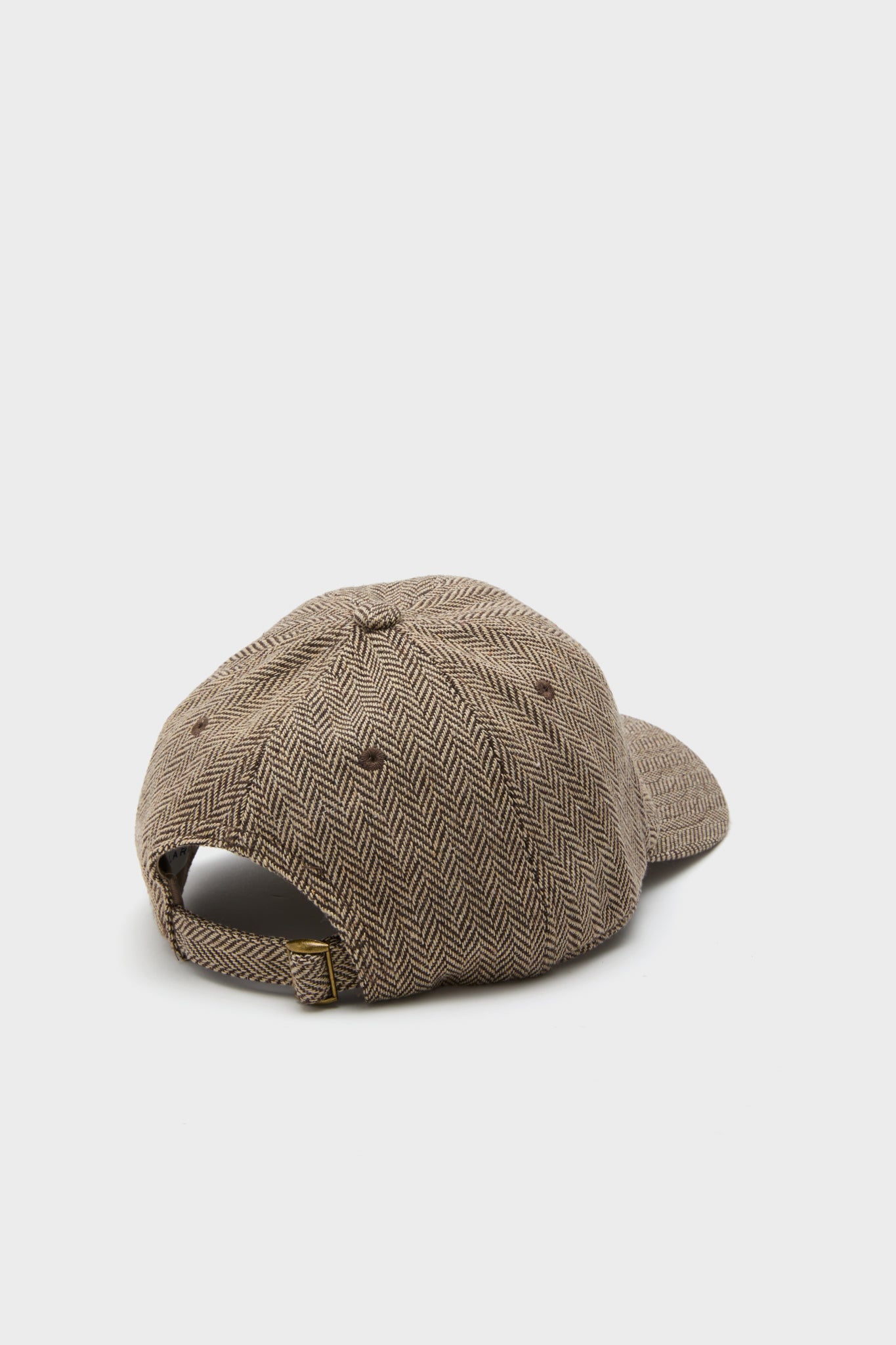 Taupe with Red Embroidered Ciao Wool Baseball Hat