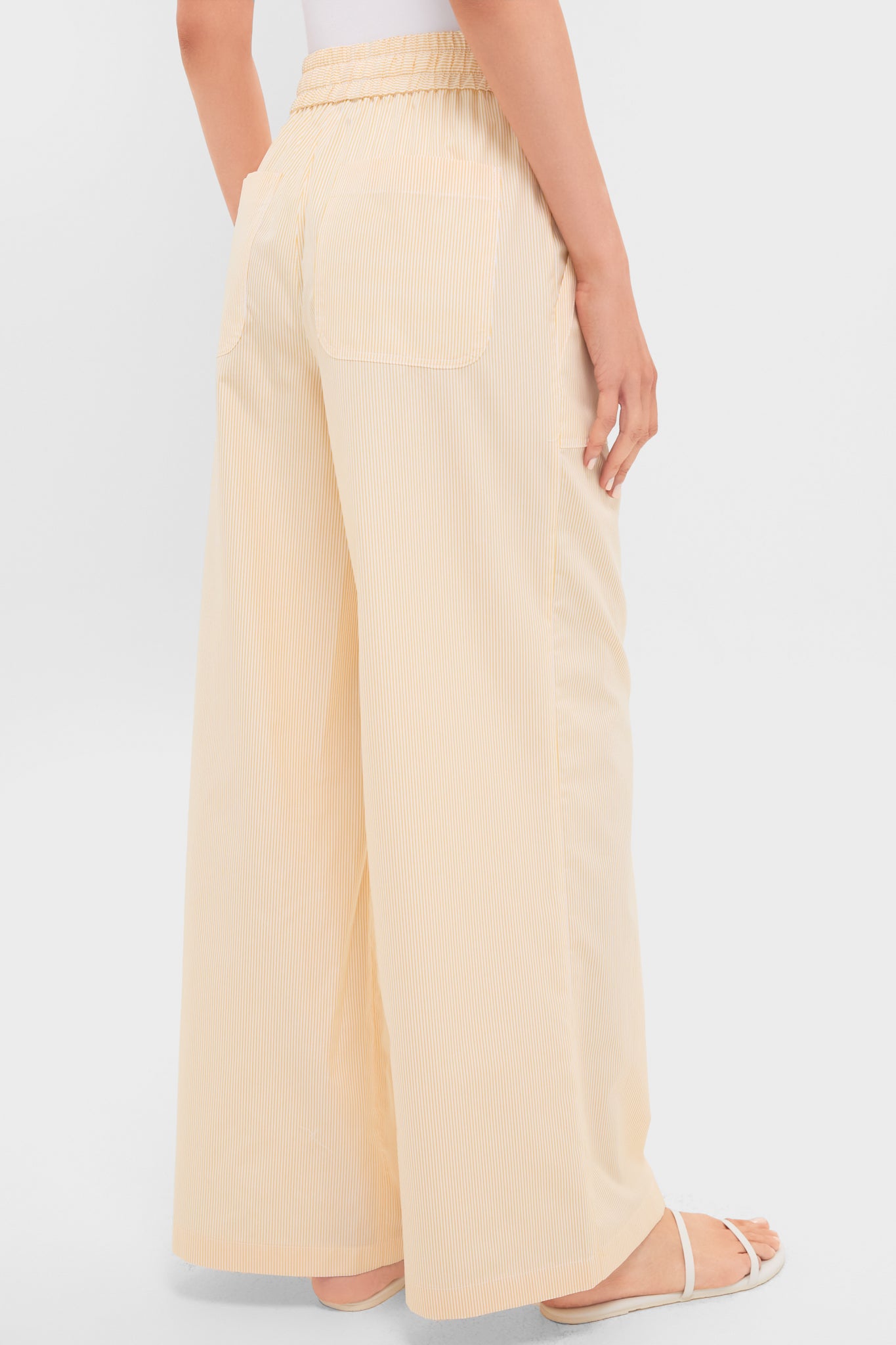 Ivory and Yellow Main St Pant