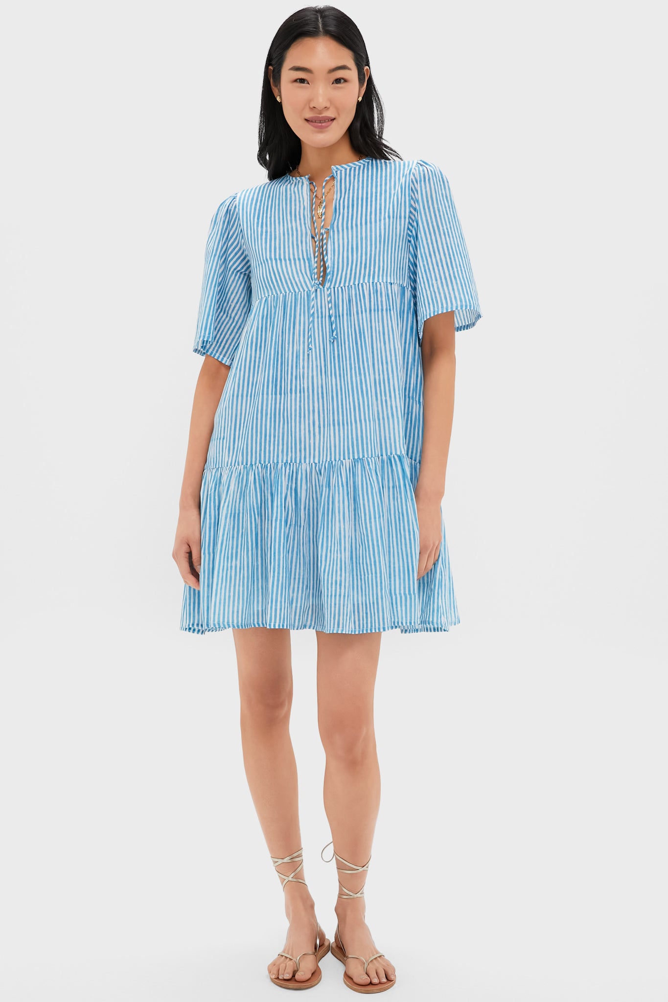 Sunday Stripe Bluesy Organic Isla Dress