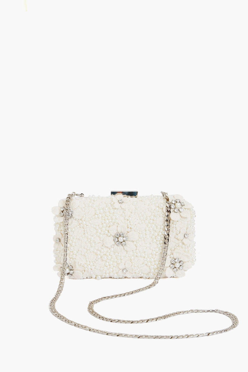 Ivory Beth Encrusted Clutch