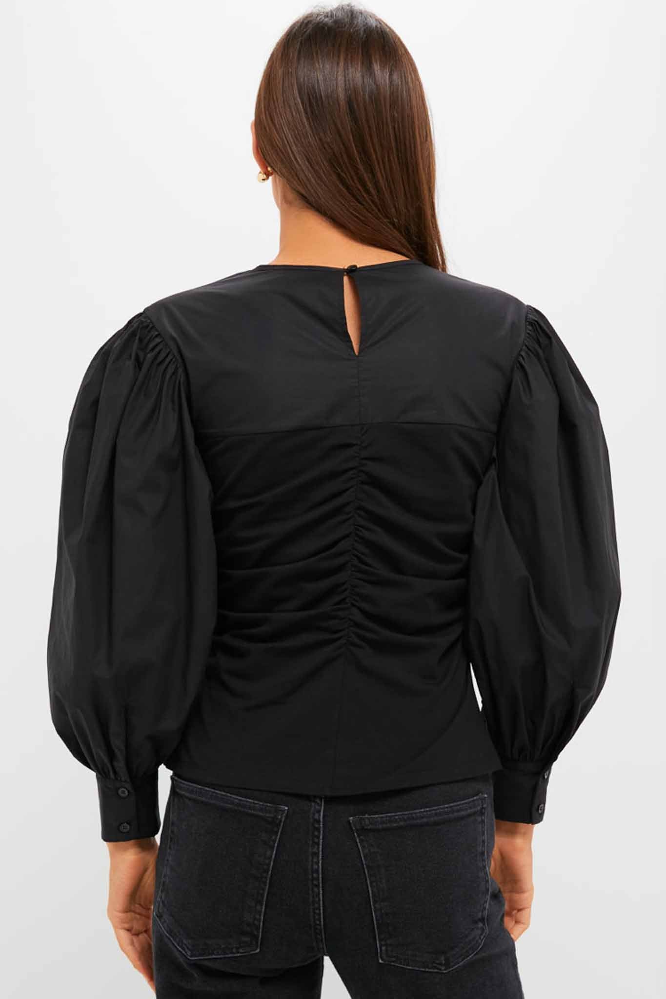 Black Mixed-Media Anita Blouse
