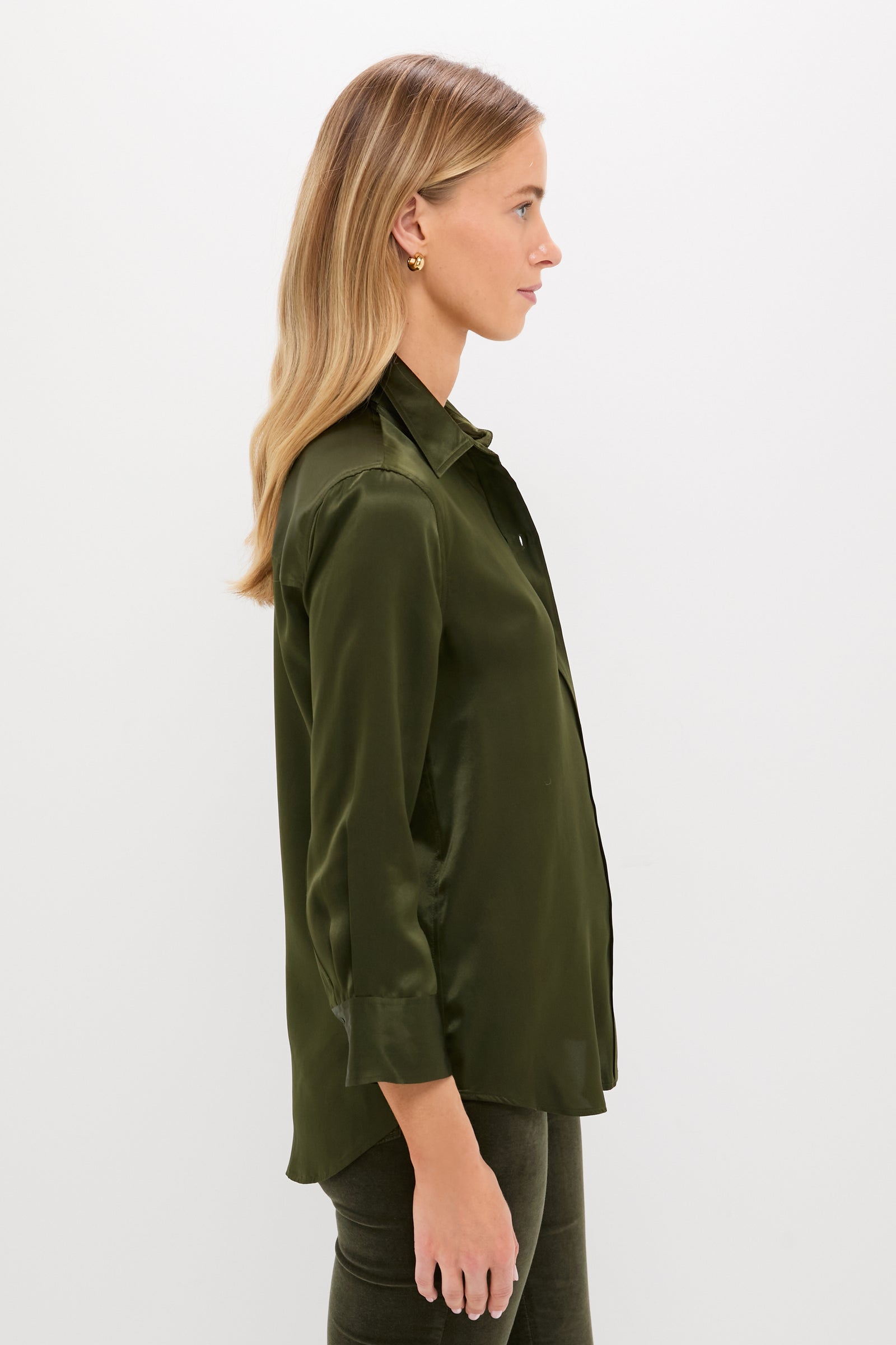 Deep Olive Dani 3/4 Sleeve Blouse