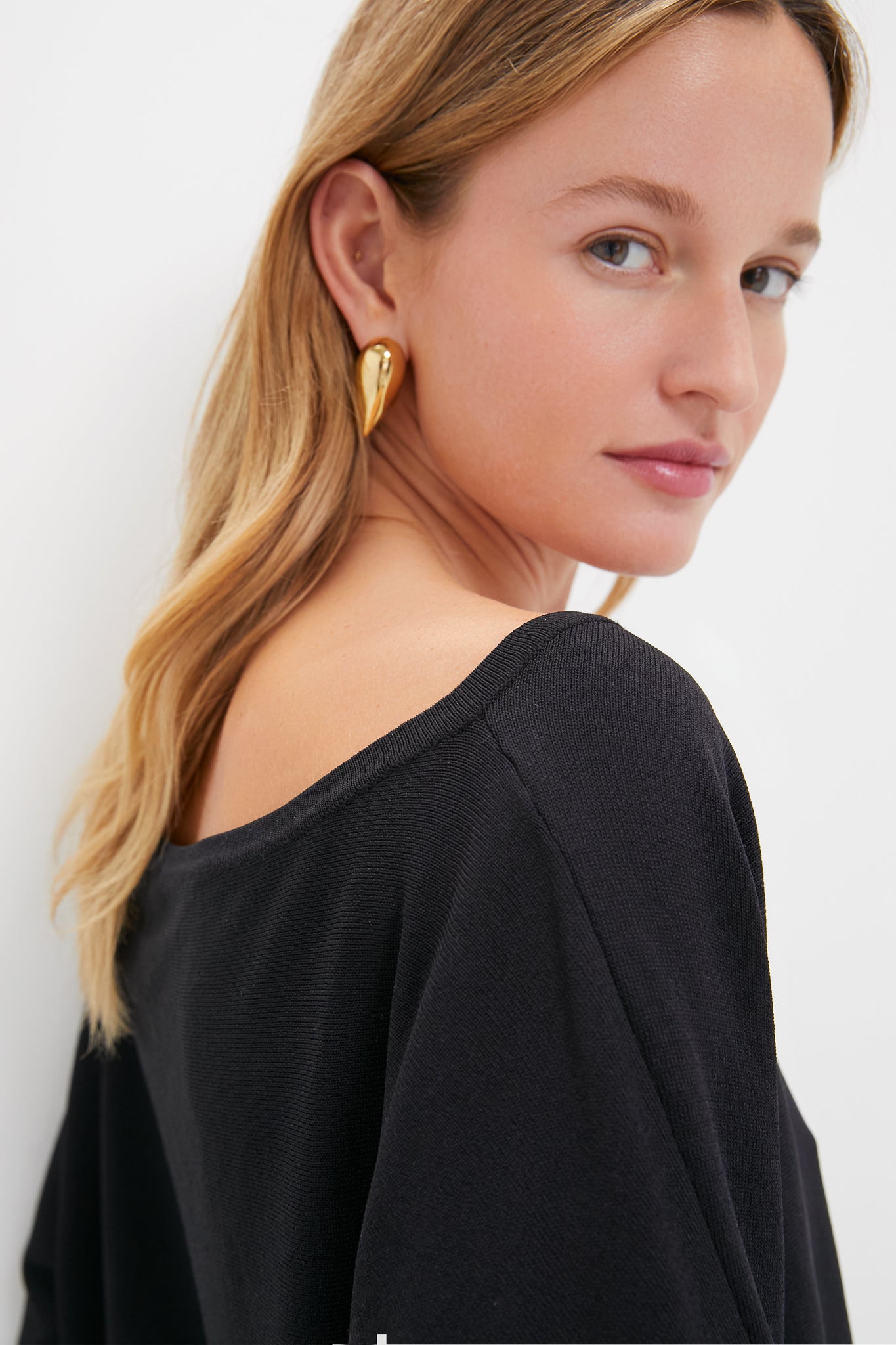 Black Wide Neck Valencia Sweater