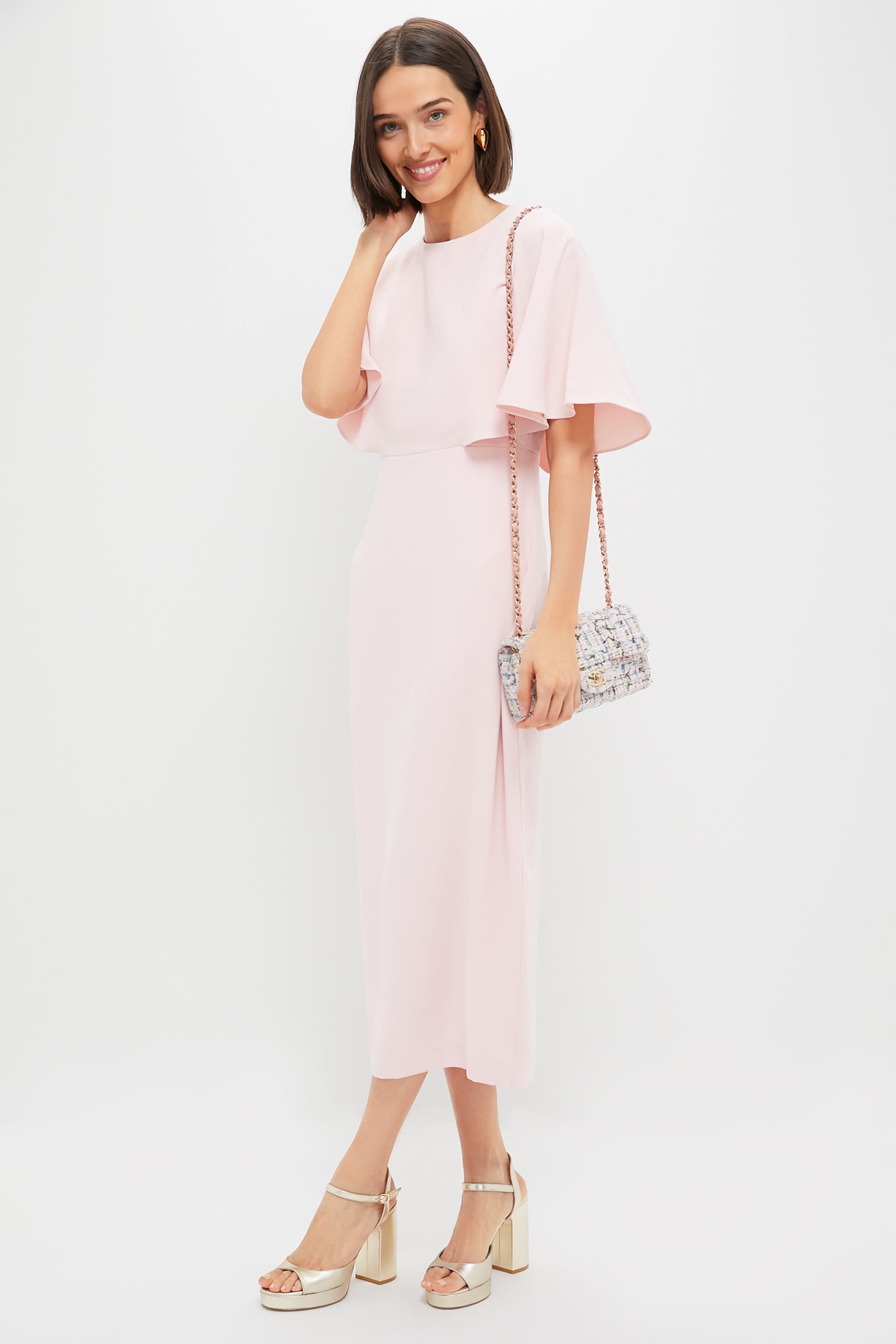 CHANEL Pink Tweed Mini Matelasse Crossbody