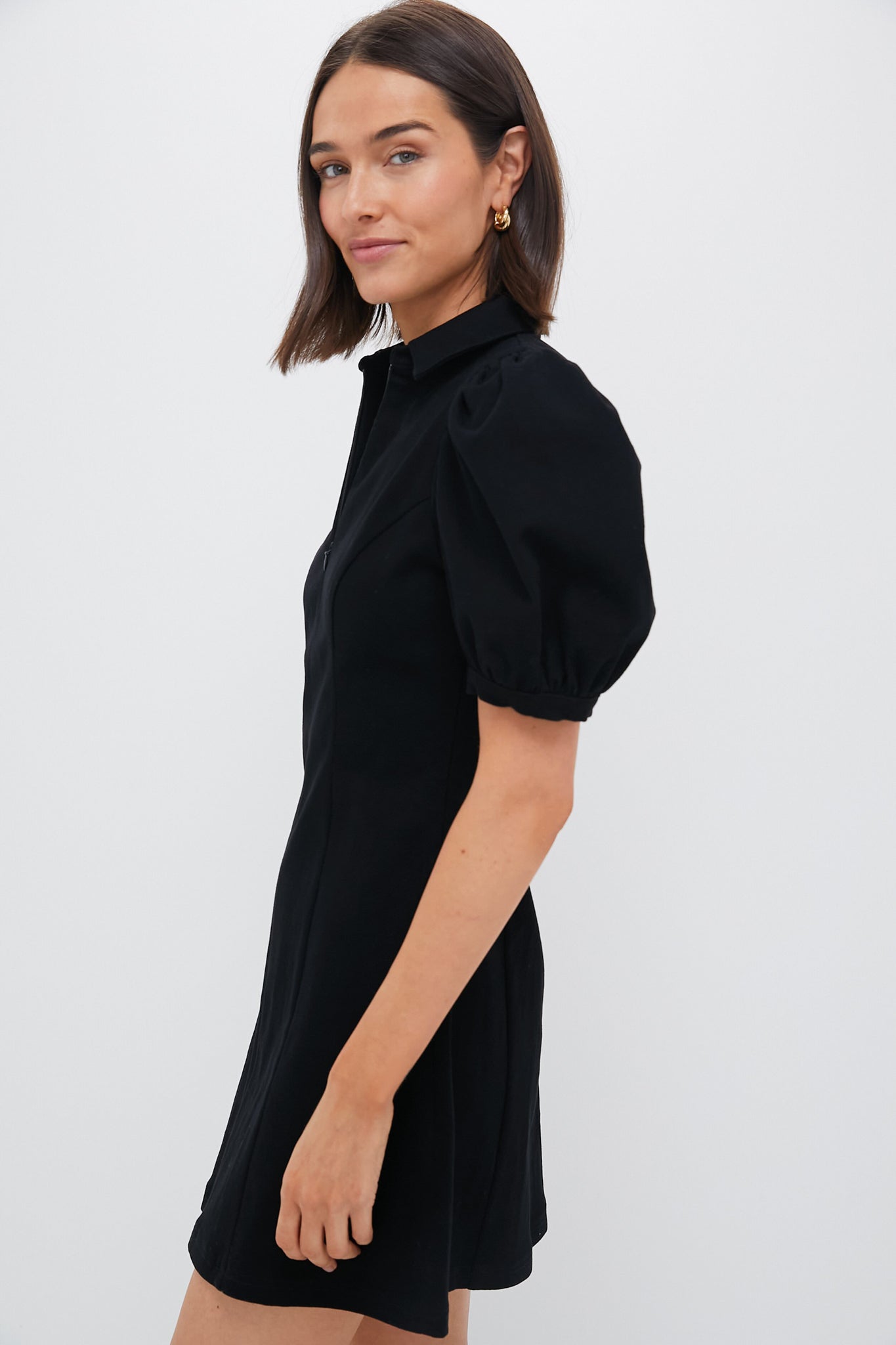 Black Front Zip Denim Mini Dress | Hyacinth House Black Front Zip Denim Mini Dress | Hyacinth House