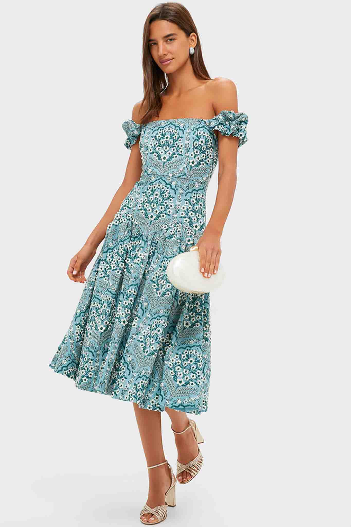 Ceiba Siembra Embroidered Linen Midi Dress