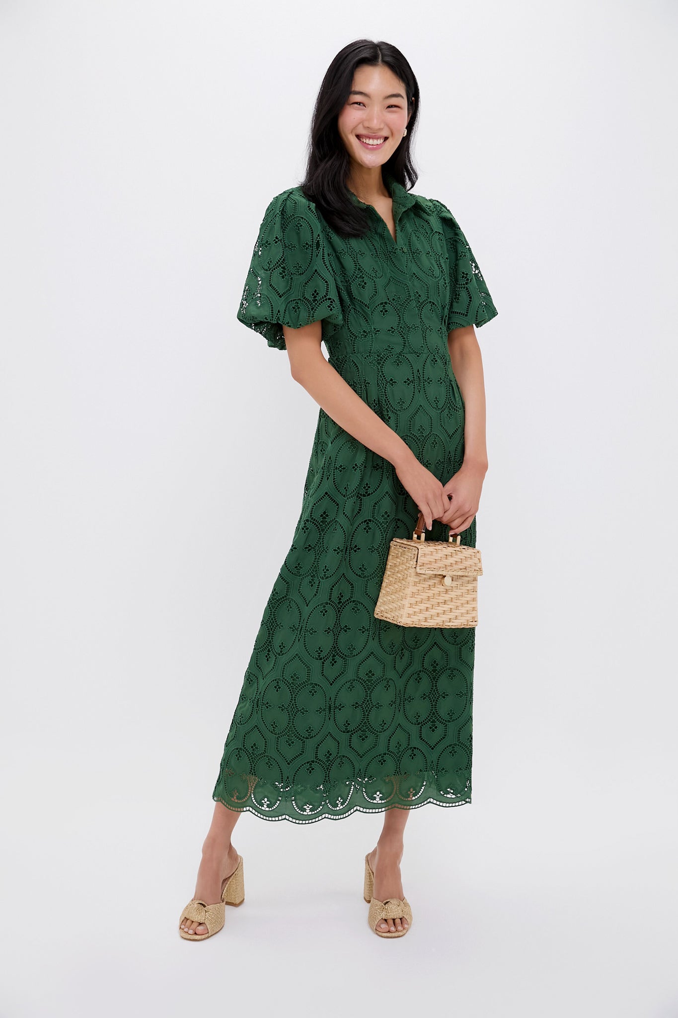 Olive Eyelet Delaney Dress