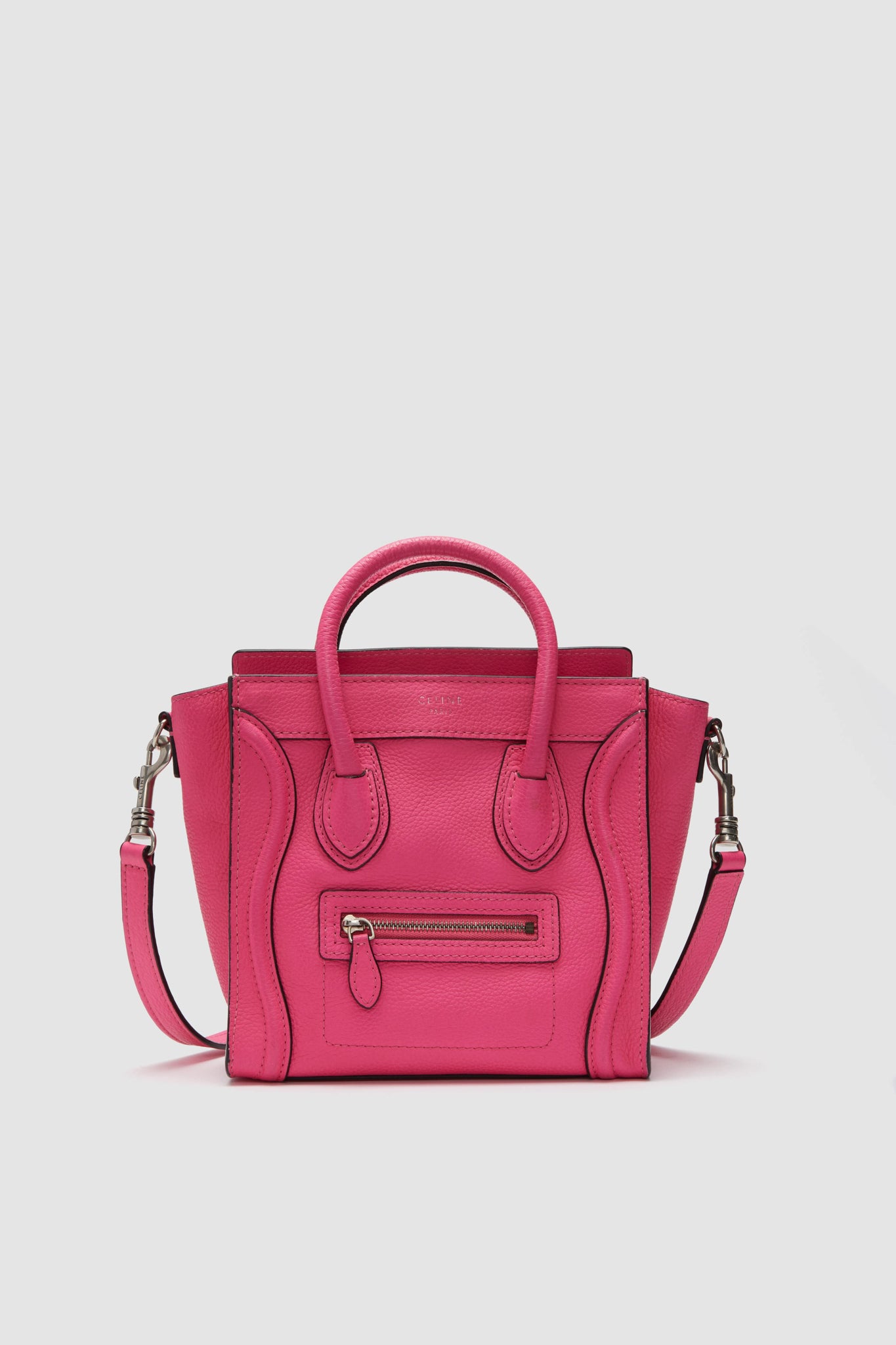 【CELINE】Celine mini luggage ★ハンドバッグ【ランク:Ａ】 CELINE Pink Leather Mini Luggage Shoulder Bag | Tuckernuck