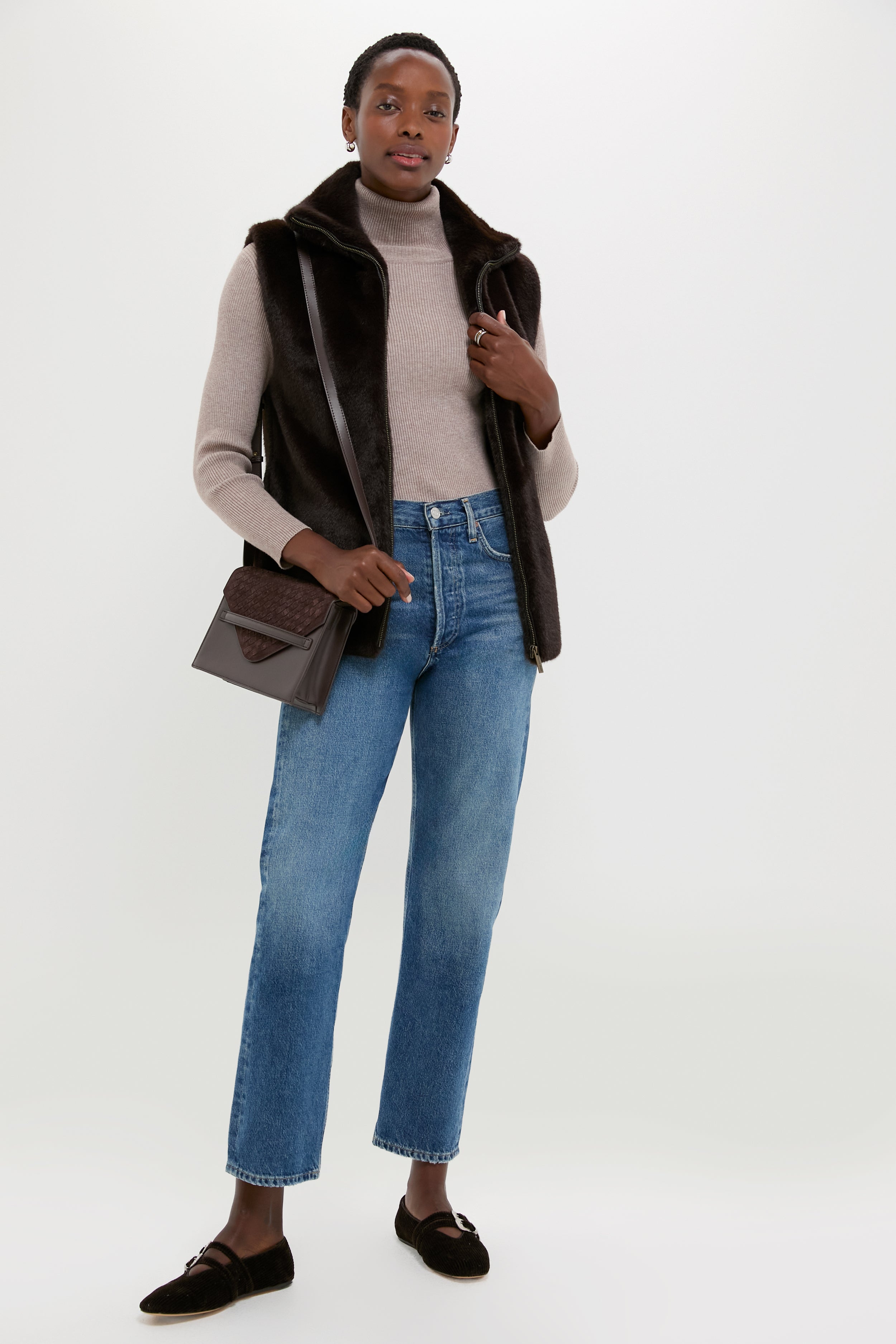 未使用 HYEON ファーベスト fur gilet ヘヨン ブラウン Demi Buff Chevron Mink Vest – LaBelle Since 1919