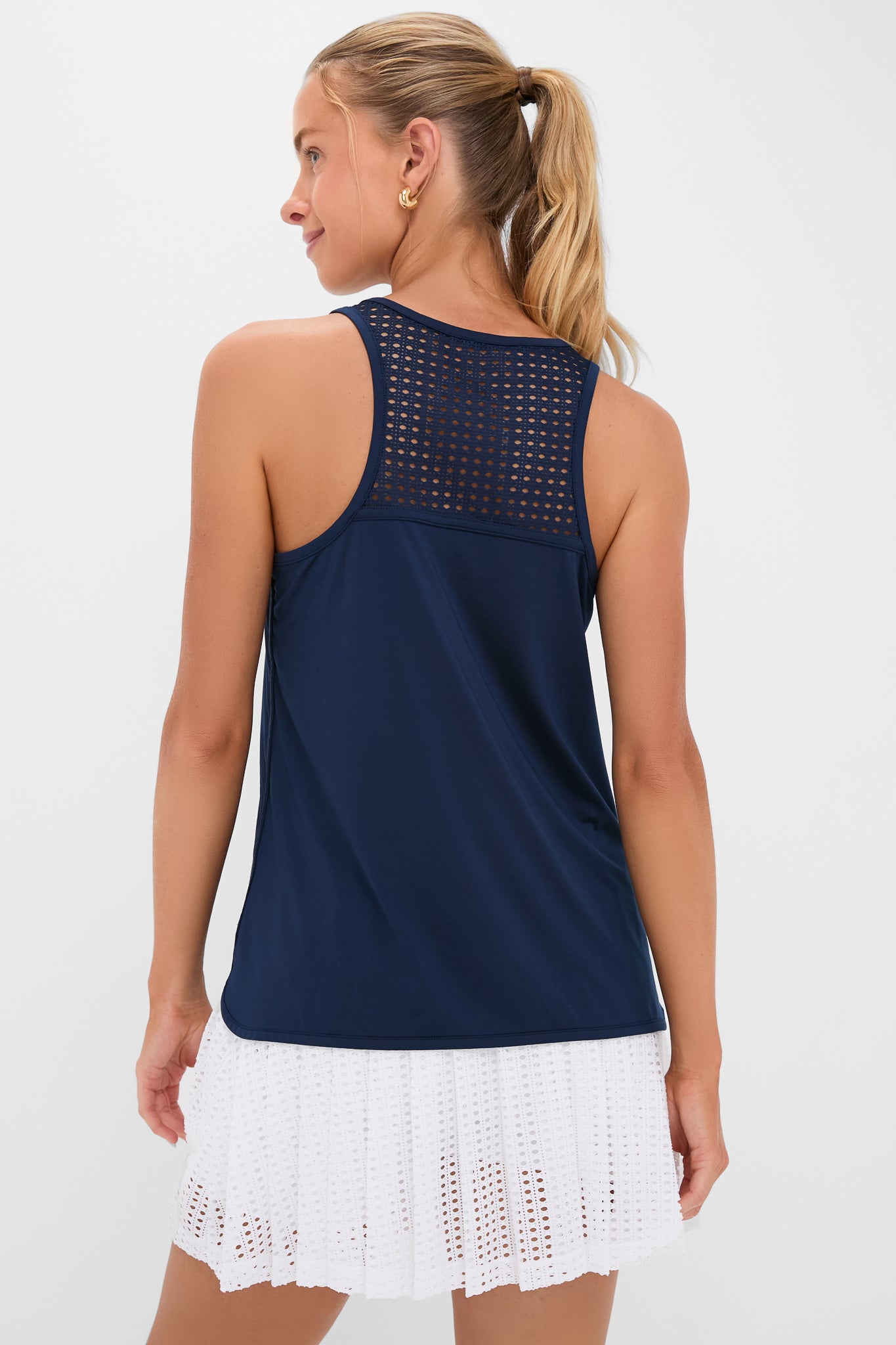 Navy Cane Performance Jersey Ellen Racerback Tank