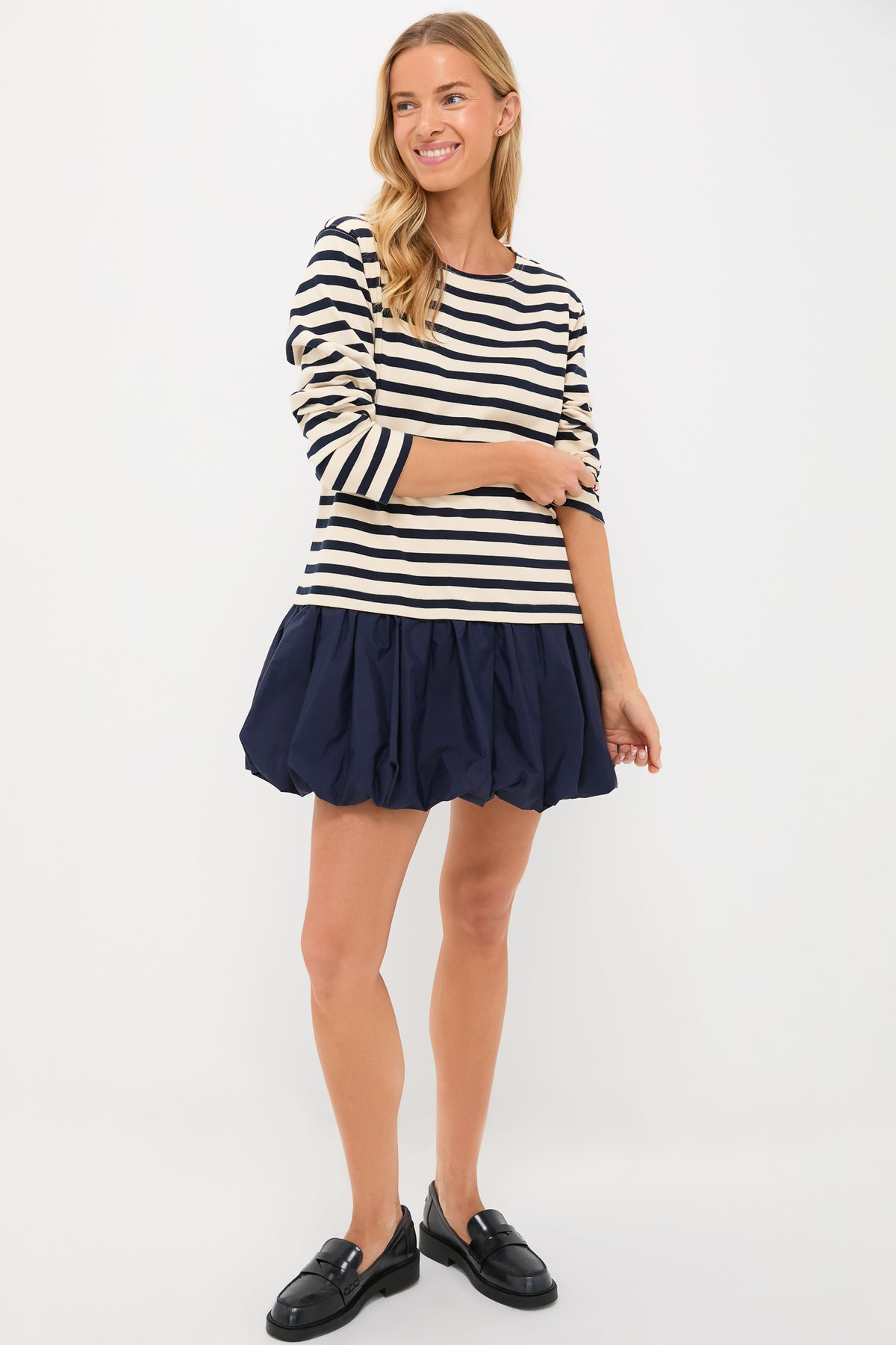 Multi Athena Solid Combo T-Shirt Bubble Dress