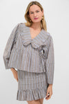 Dove Stripe Linen Bethany Blouse