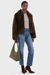Dark Brown Shearling Kenzia Jacket