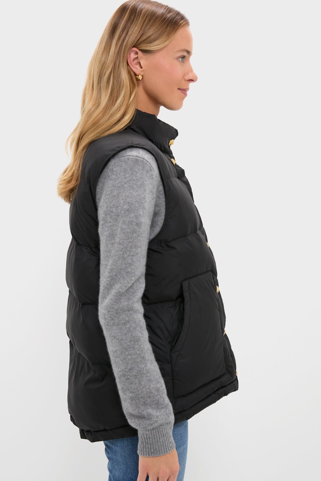 Black Inez Puffer Vest | Tuckernuck
