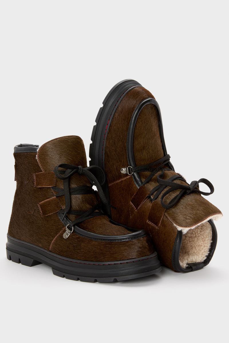 Dark Oak Incredible Pony Shearling-Lined Boots