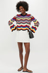 Multicolor Chevron Crop Sweater