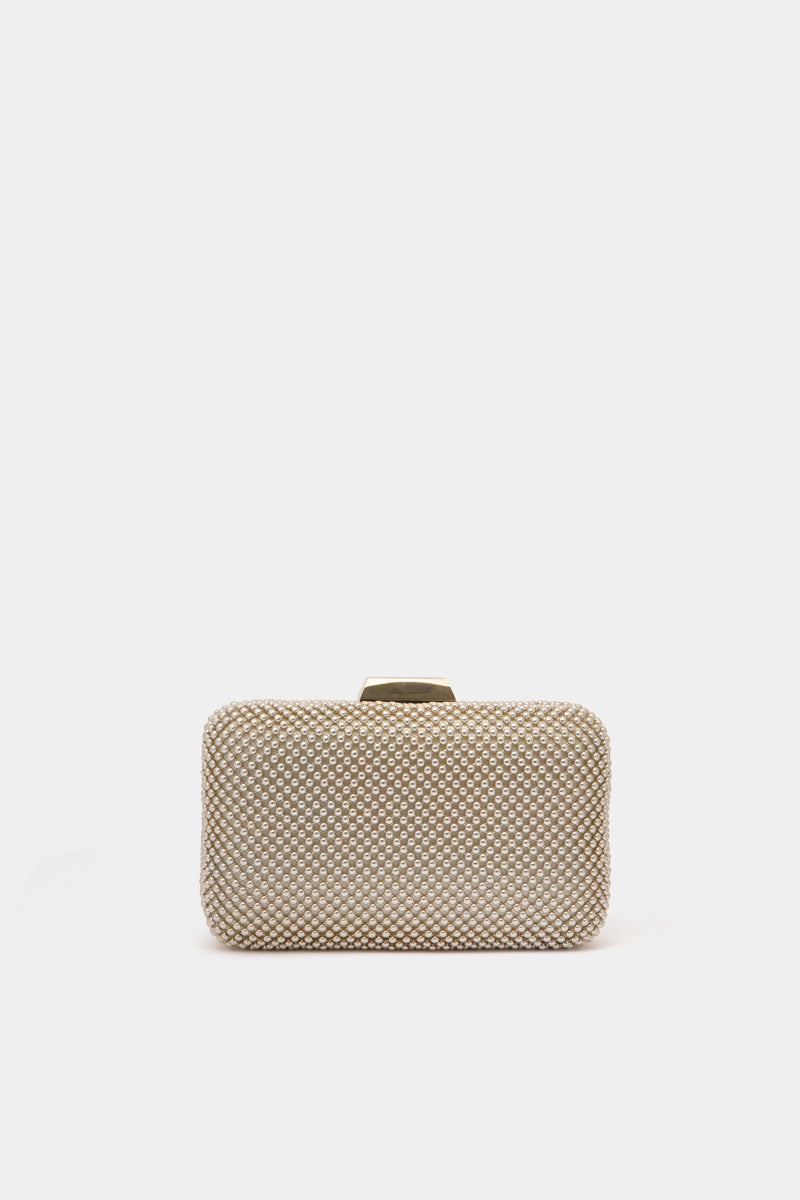 Rose Gold Natasha Ball Mesh Clutch