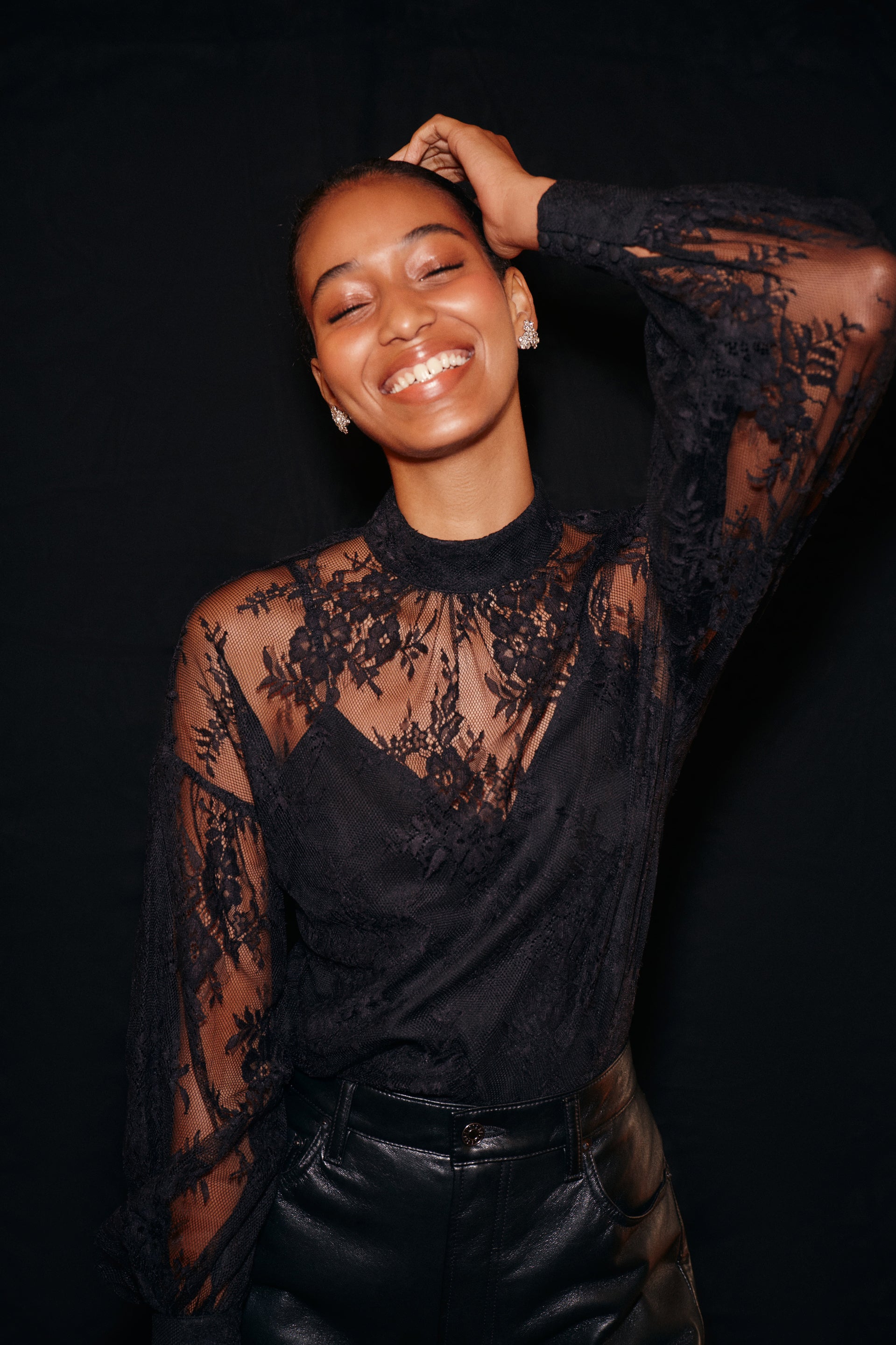 Black Lace Adele Blouse | Hyacinth House