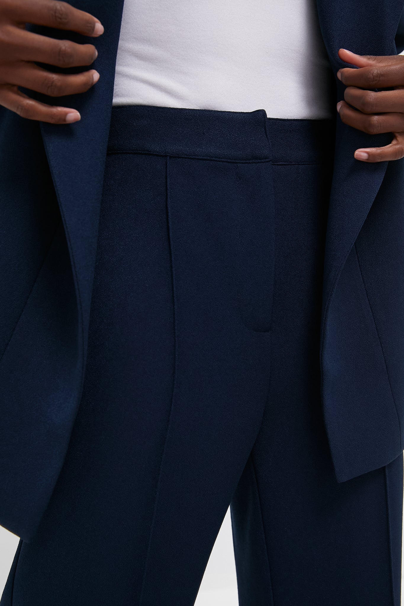 Navy Crepe Versailles Pant