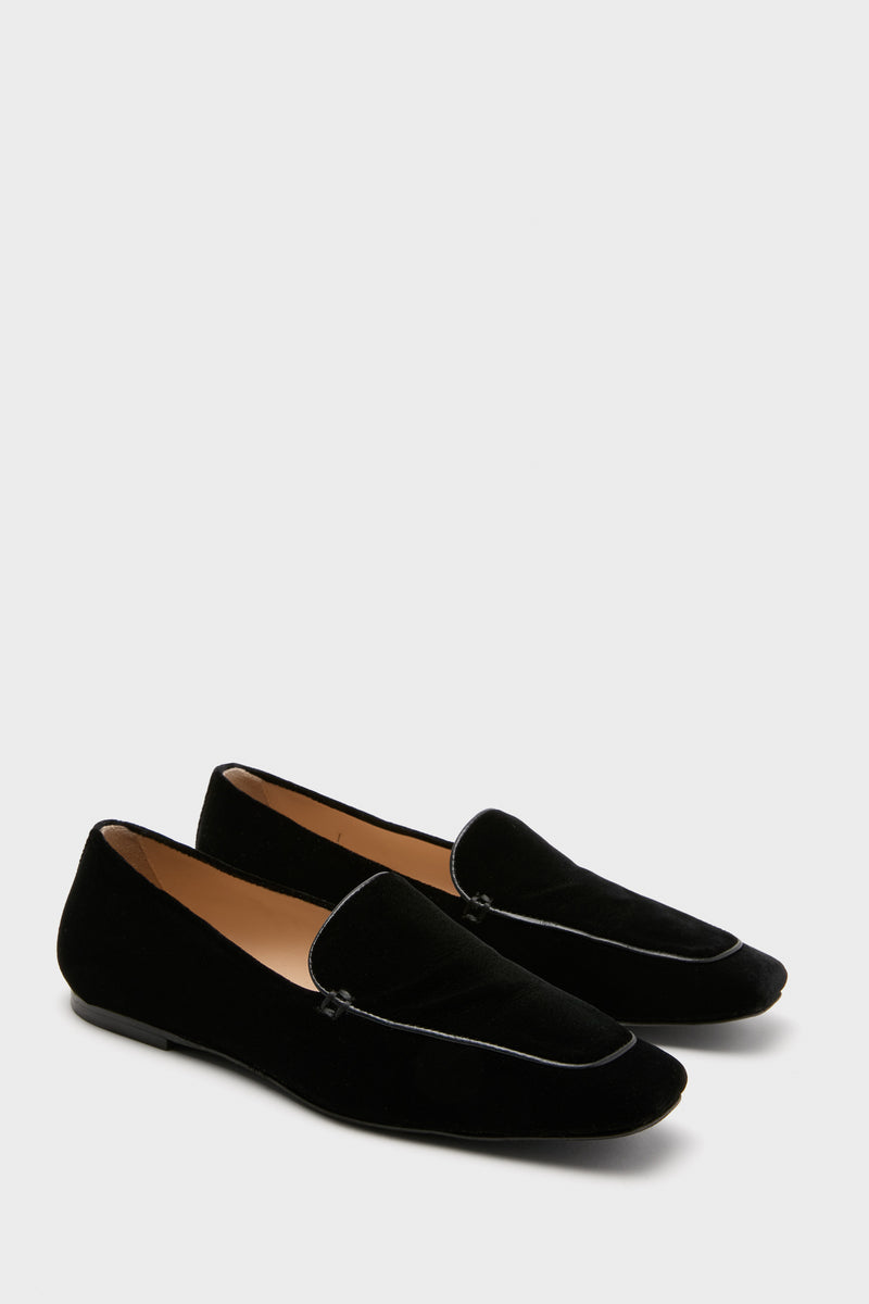 Black Velvet Kam Loafers