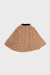 Checked Double Breasted Cape in Brown