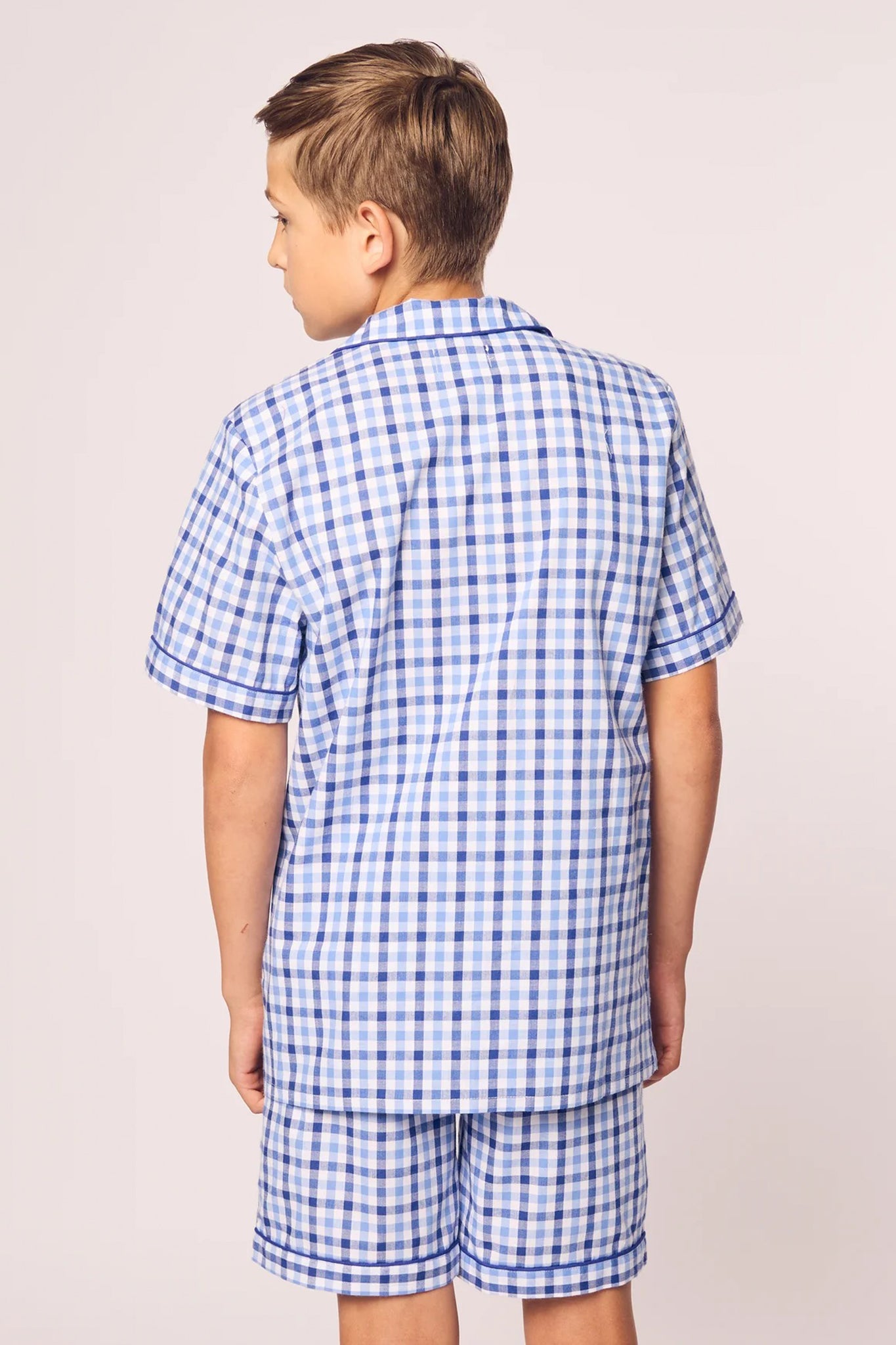 Kid's Royal Blue Gingham Short Set