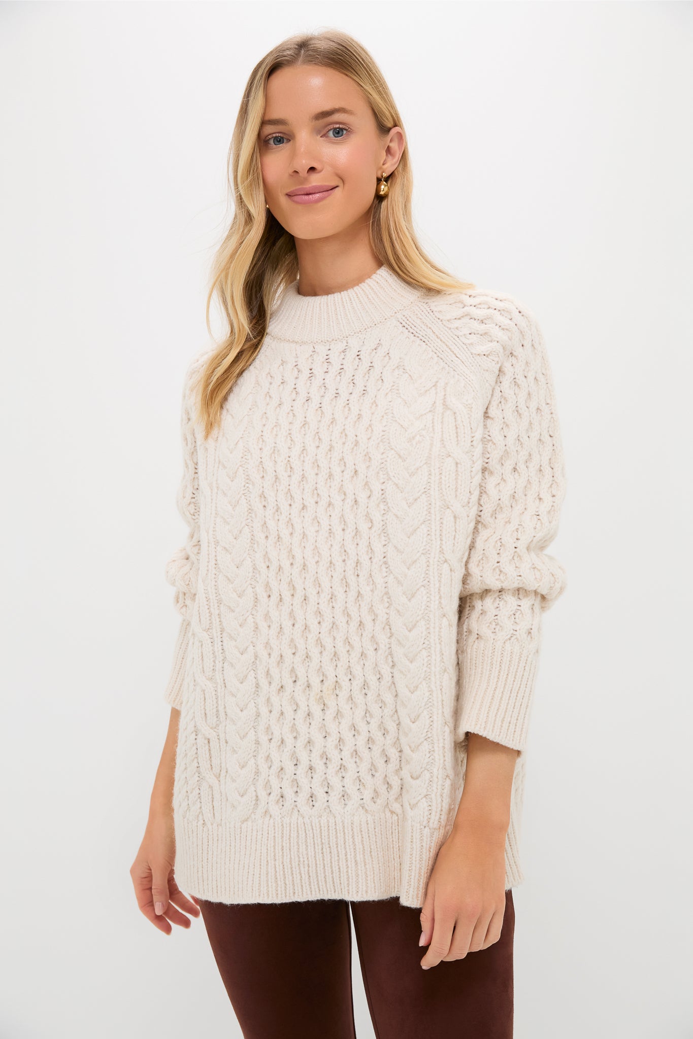 Ivory Galway Fisherman Sweater