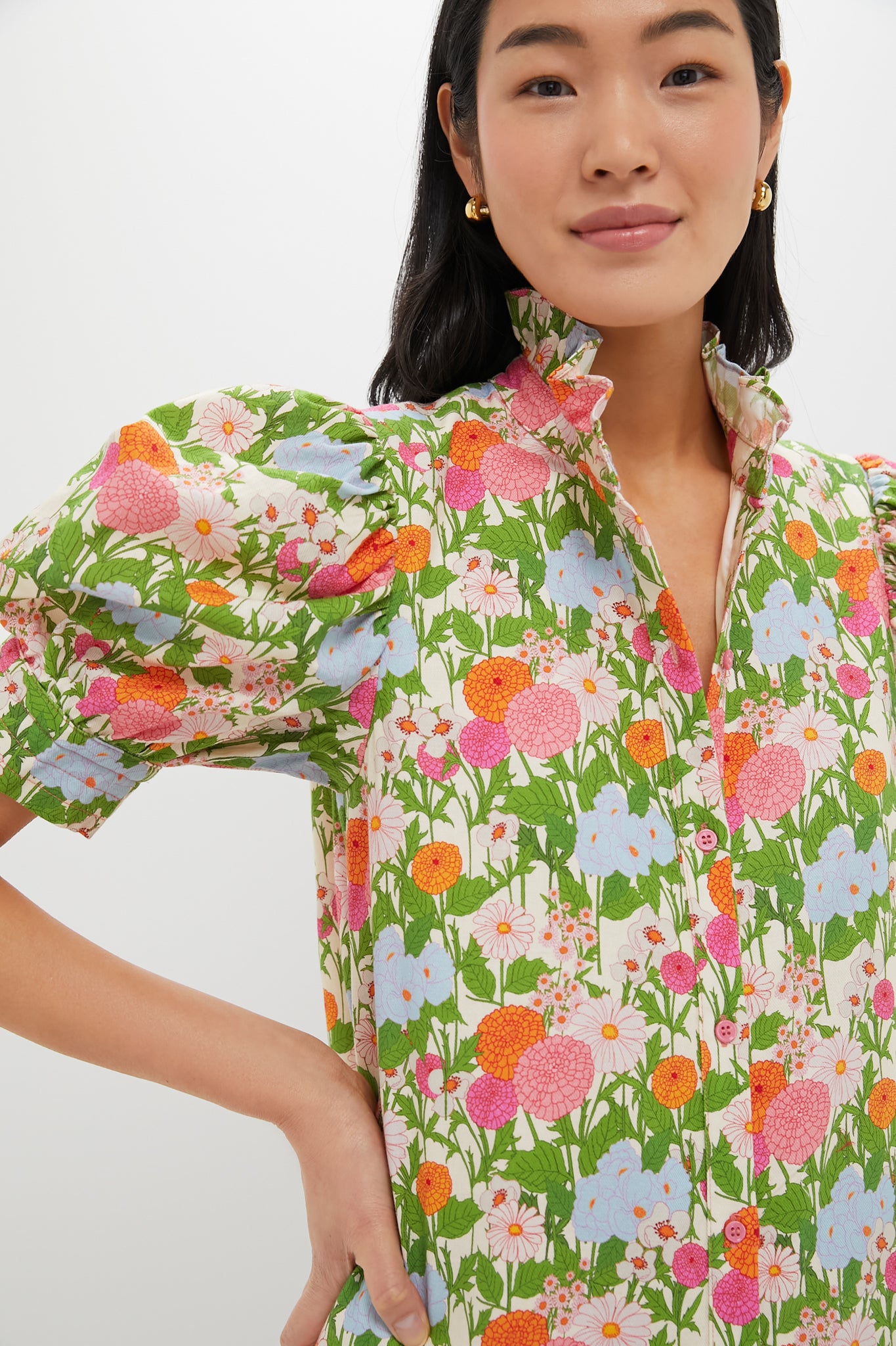 Multi Green Begonia Floral Louisa Maxi Dress | Hyacinth House Multi Green Begonia Floral Louisa Maxi Dress | Hyacinth House