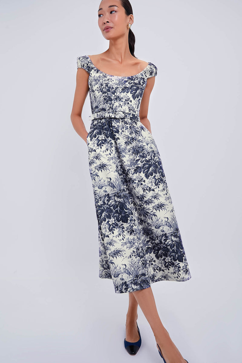 Navy Cypress Toile Eira Dress