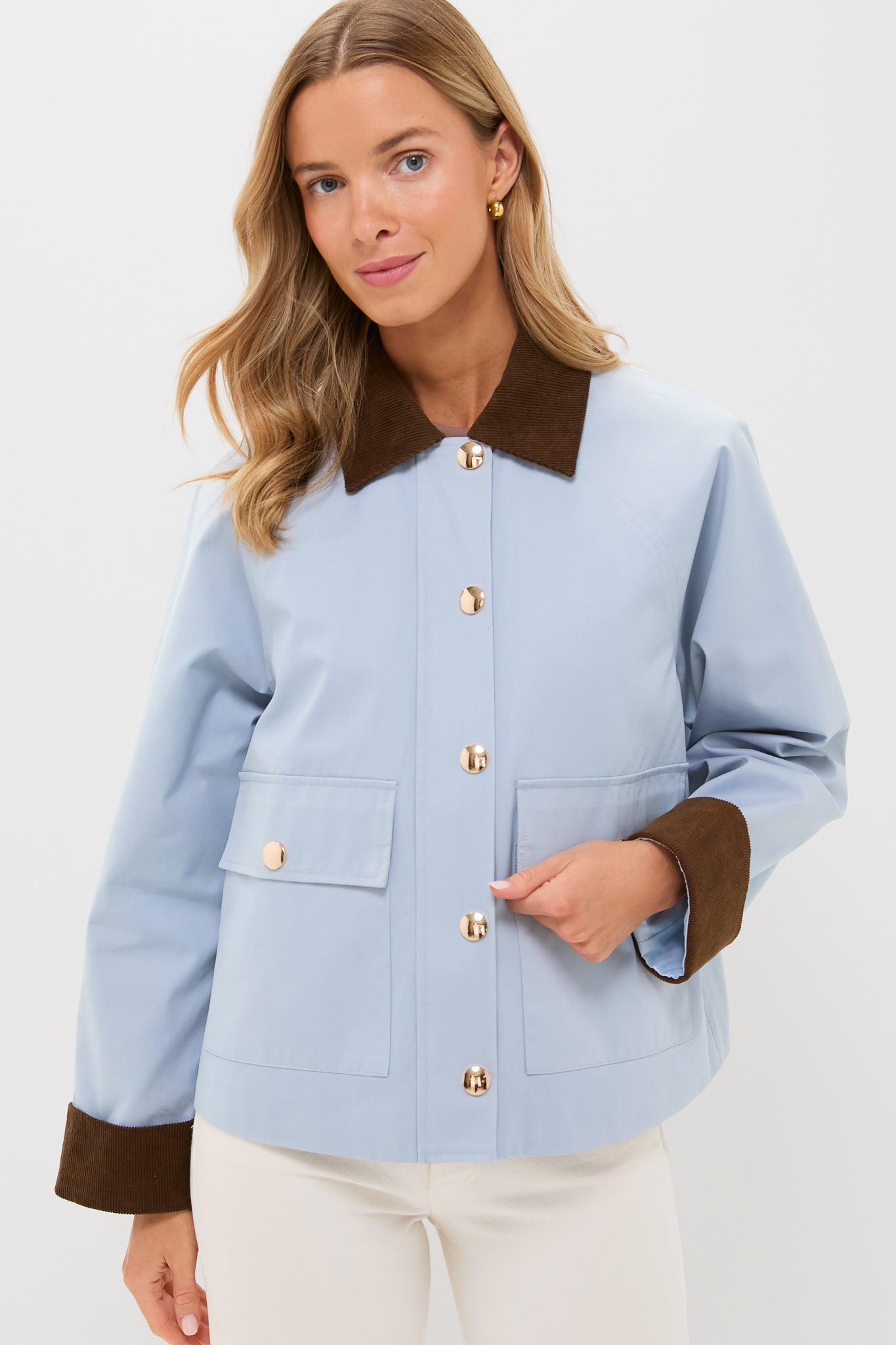 Ice Blue & Chocolate Liam Chore Jacket | Hyacinth House