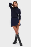 Navy Cashmere Turtleneck Sweater