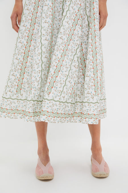 Green Multi Provence Floral Margot Dress