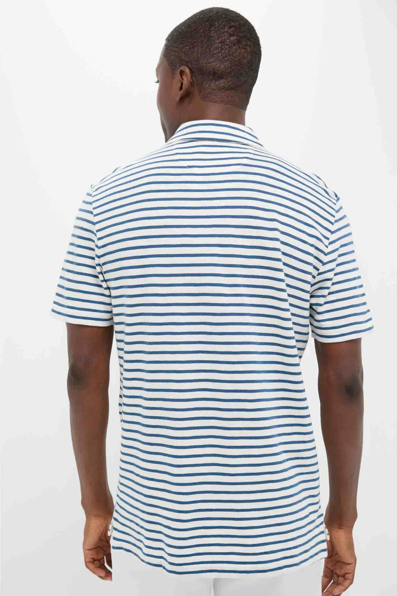 Ivory Breton Stripe Sunwashed Tee Shirt Polo