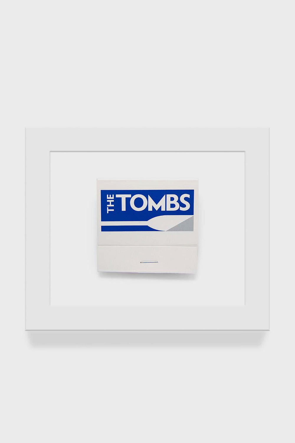 Matchbook Diaries by Charles Ryan Clarke features a unique framed Georgetown matchbook with a blue and white THE TOMBS cover as matchbook art.