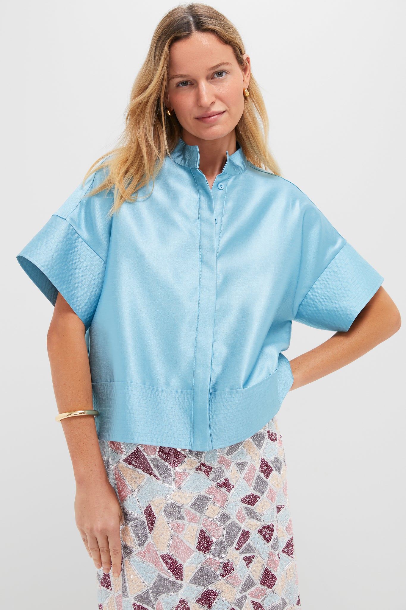 robin egg blue dress shirt 70s Robin's Egg Blue Military Style Shirt Dress