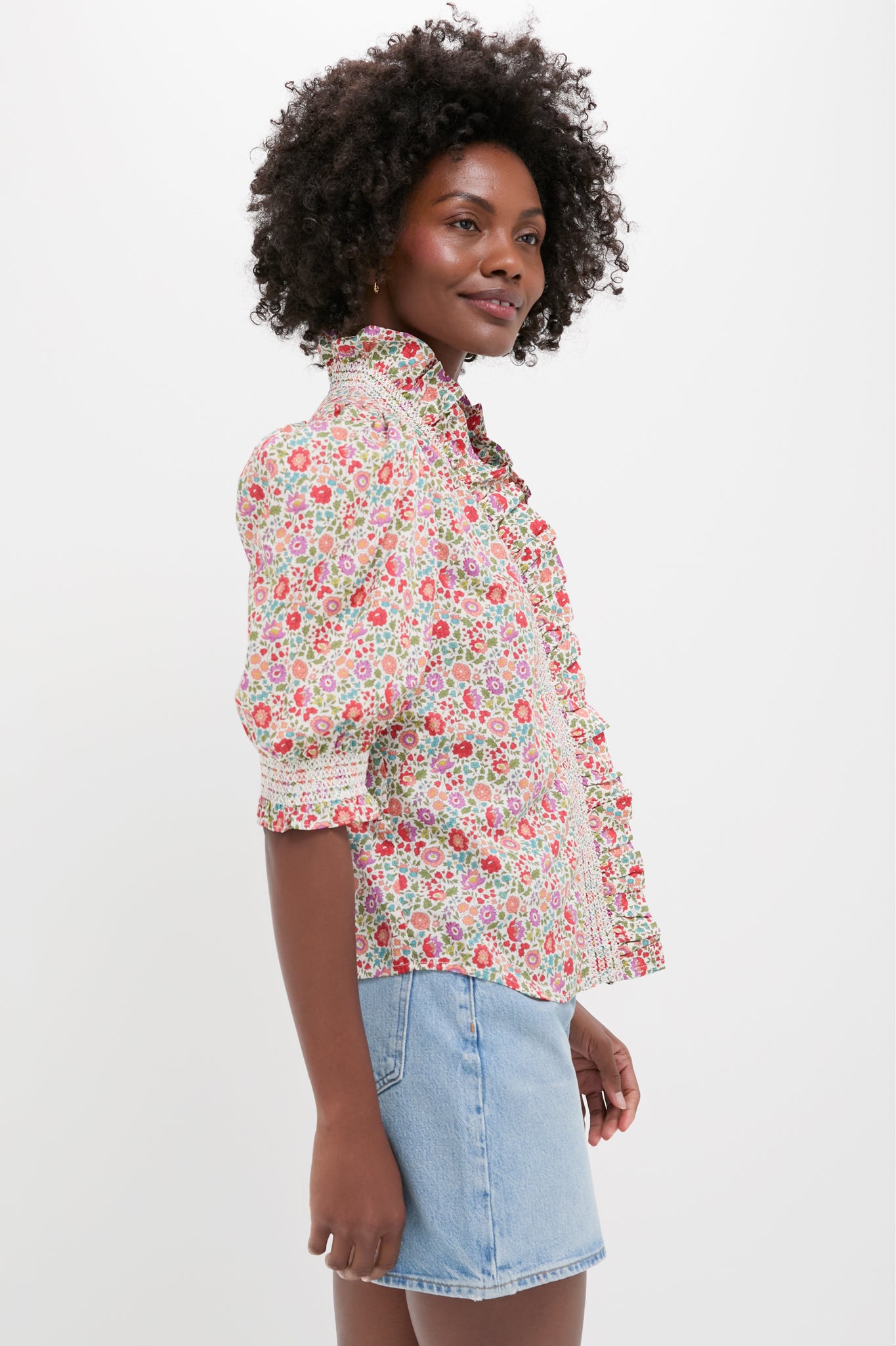 D'Anjo Liberty Print Zuri Short Sleeve Top
