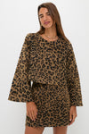 Leopard Brushed Wool Maxine Top