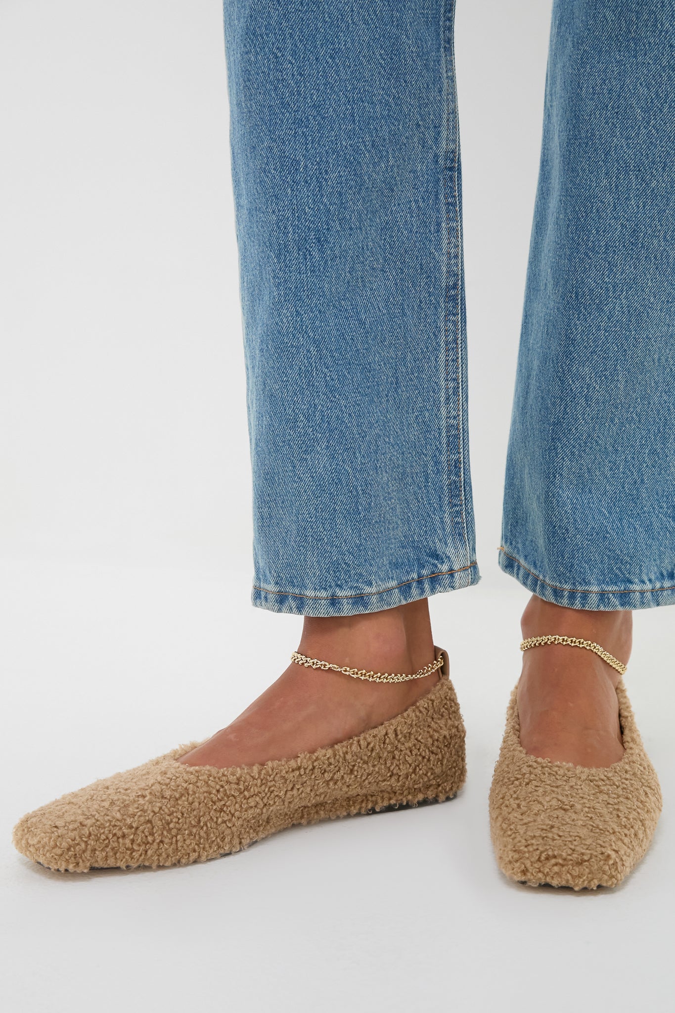 Light Beige Teddy Augusta Ballet Flats | Maria Luca
