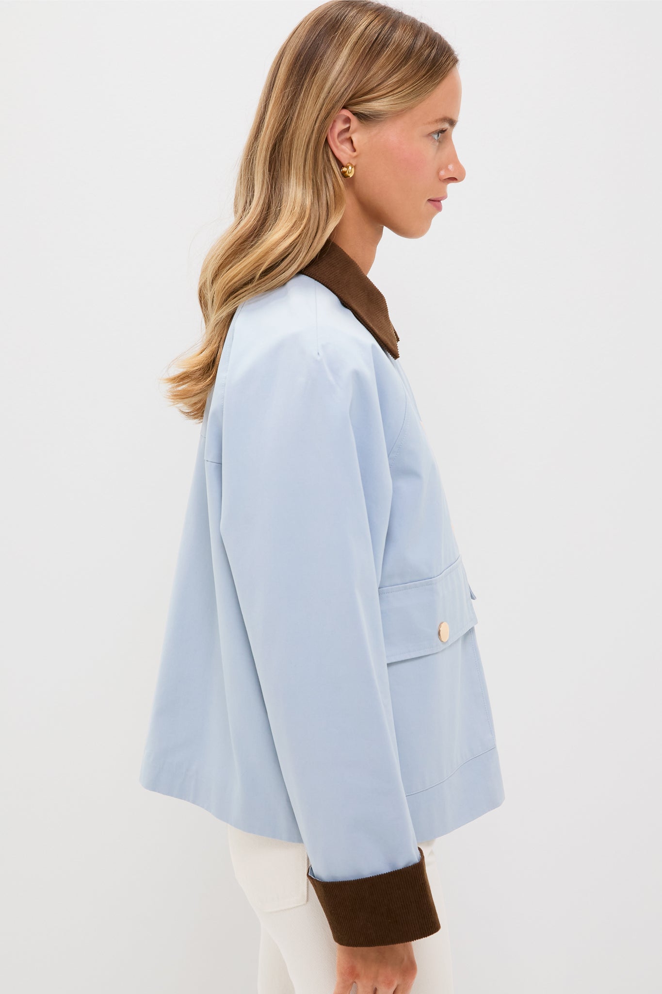Ice Blue & Chocolate Liam Chore Jacket | Hyacinth House
