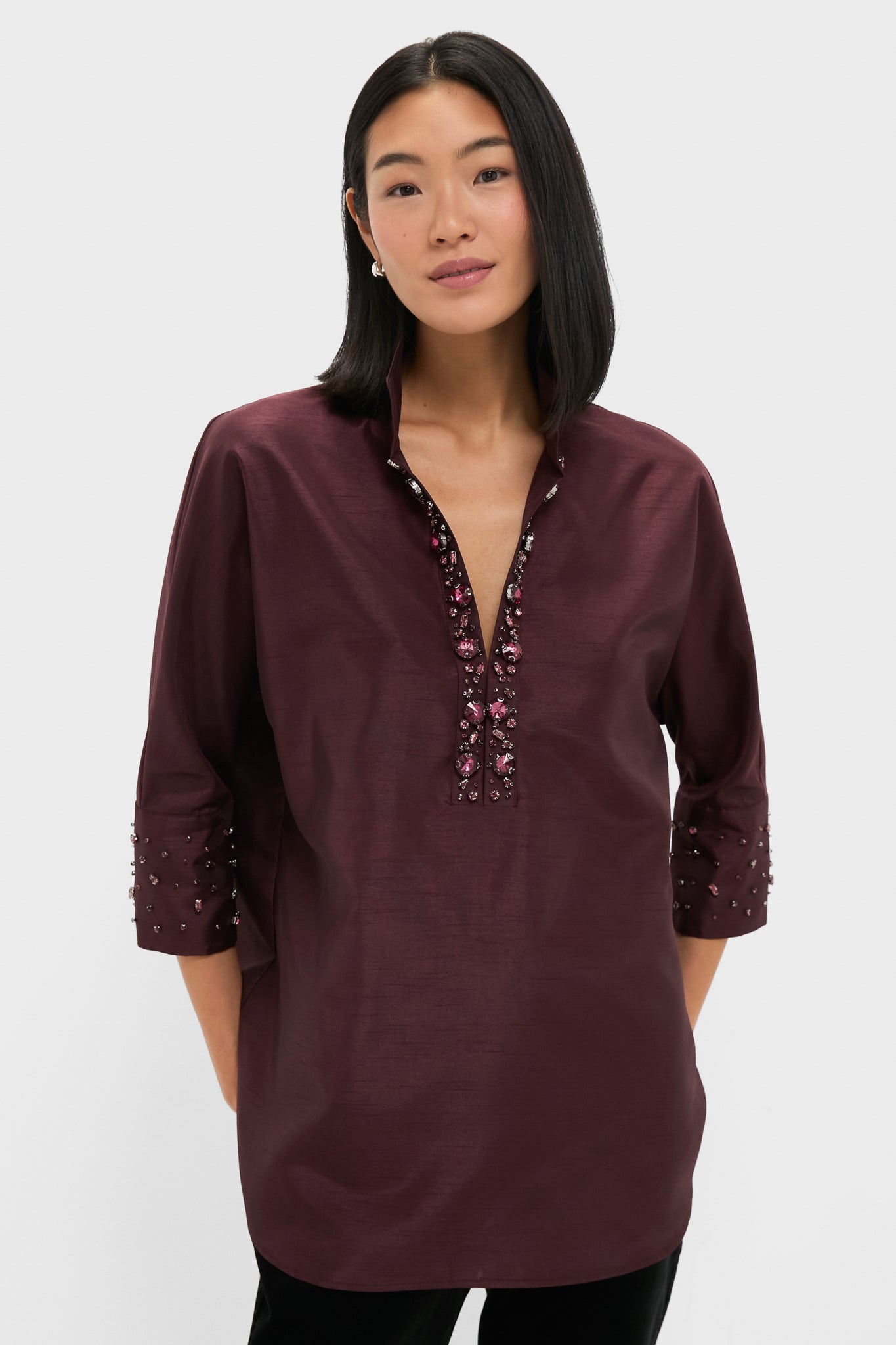 Winetasting Embellished Willow Blouse
