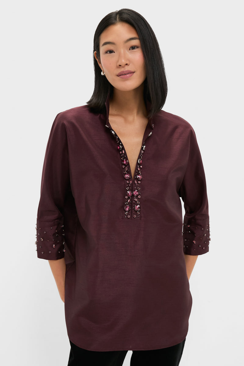 Winetasting Embellished Willow Blouse