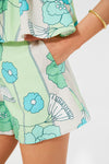 Green and Blue Floral Hallie Shorts
