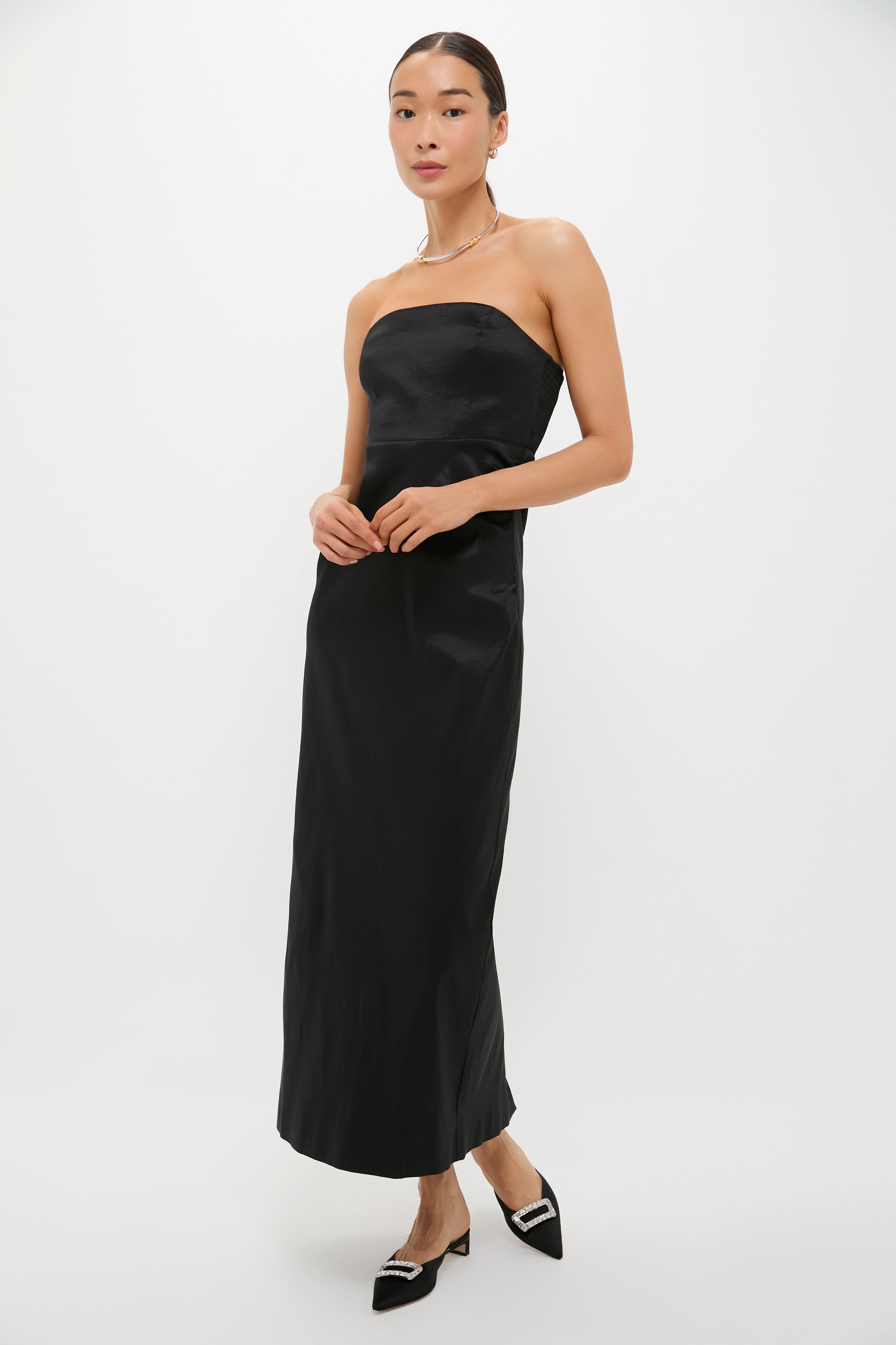 Black Taffeta Simmons Column Dress | Tuckernuck