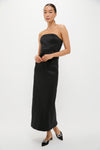 Black Taffeta Simmons Column Dress