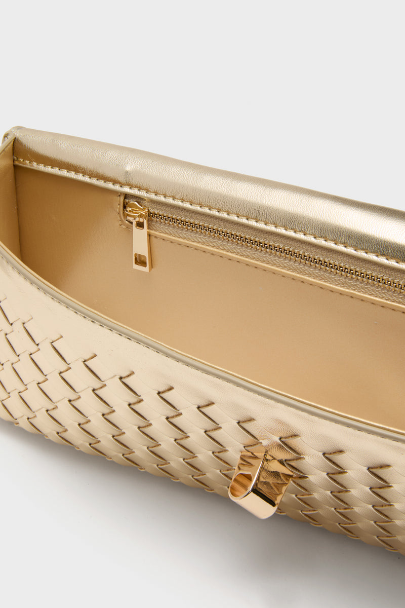 Gold Metallic Alice Clutch Bag