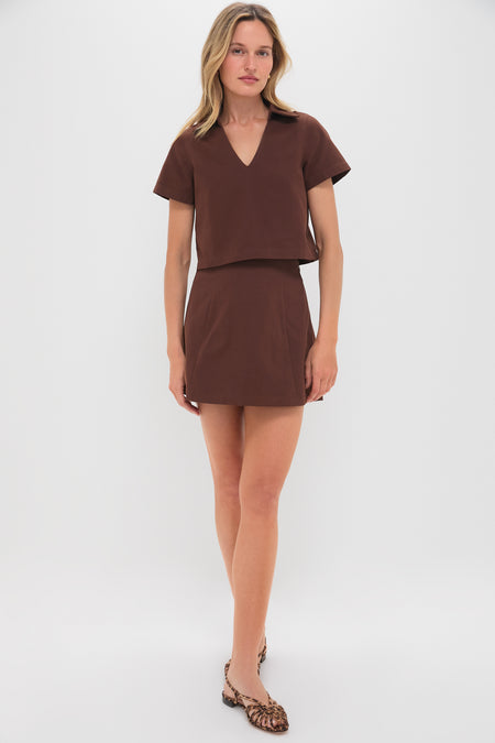 Chocolate Brown Cropped Glenn Top